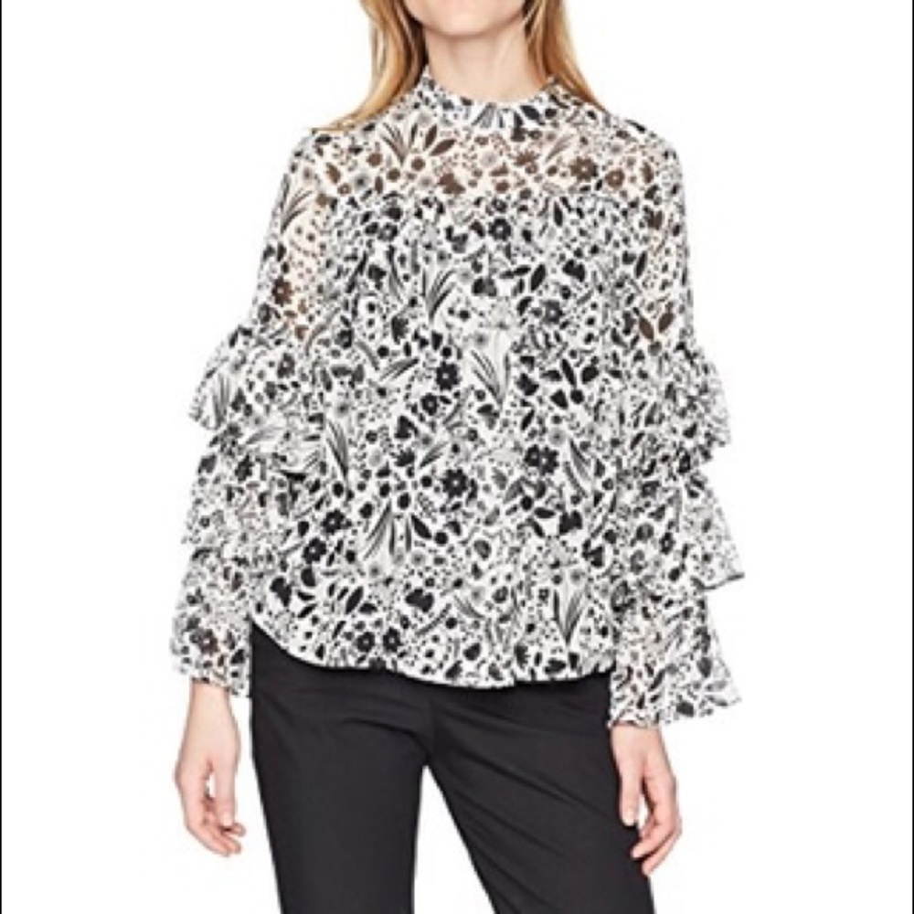 Nanette Lepore Marshmallow Multi belladonna Top